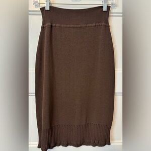 Louis Feraud Brown Knit Pencil Skirt Size 8
